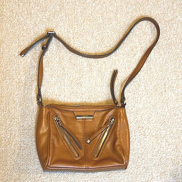 Nine West crossbody purse - brown - zipper - adjustable strap - Picture 1 of 8